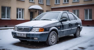 Машина. Мороз.