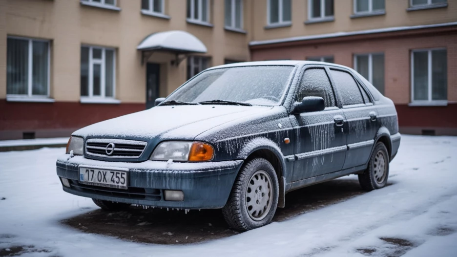 Машина. Мороз.