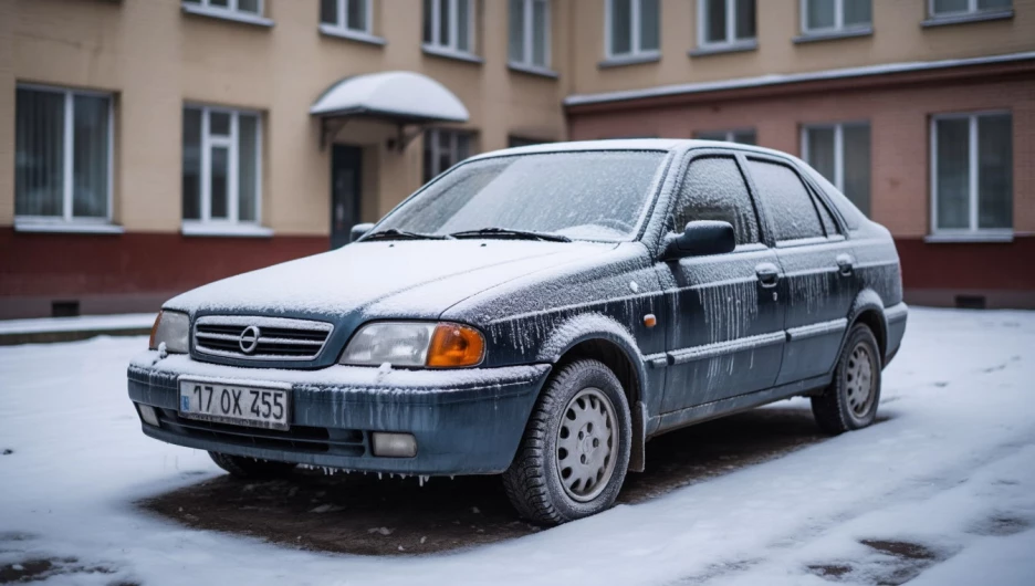 Машина. Мороз.