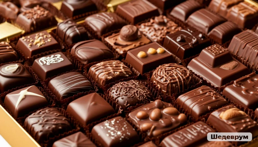 Шоколадные конфеты. Сладости. 