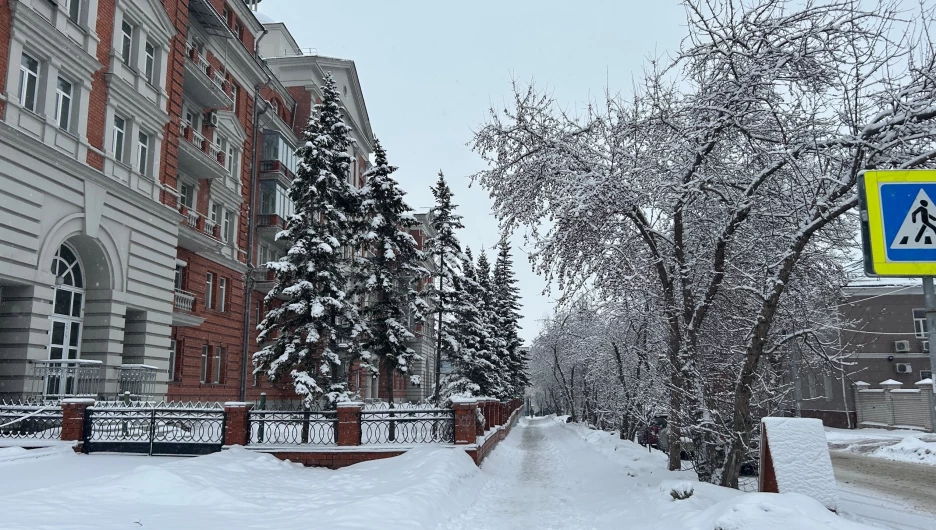 Снегопад в Барнауле.