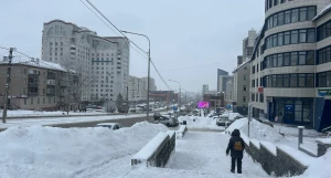 Снегопад в Барнауле.