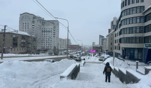 Снегопад в Барнауле.