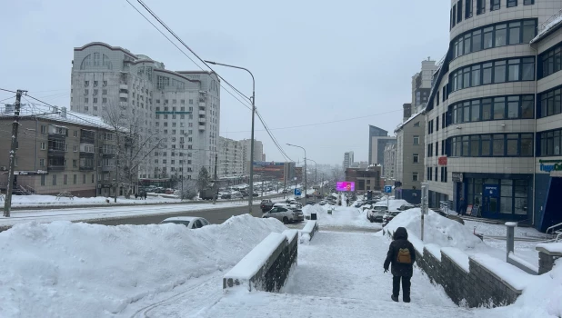 Снегопад в Барнауле.