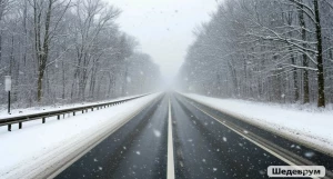 Трасса. Дорога. Метель.