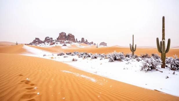 Пустыня. Снег в пустыне