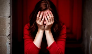 Девушка плачет. Страх.