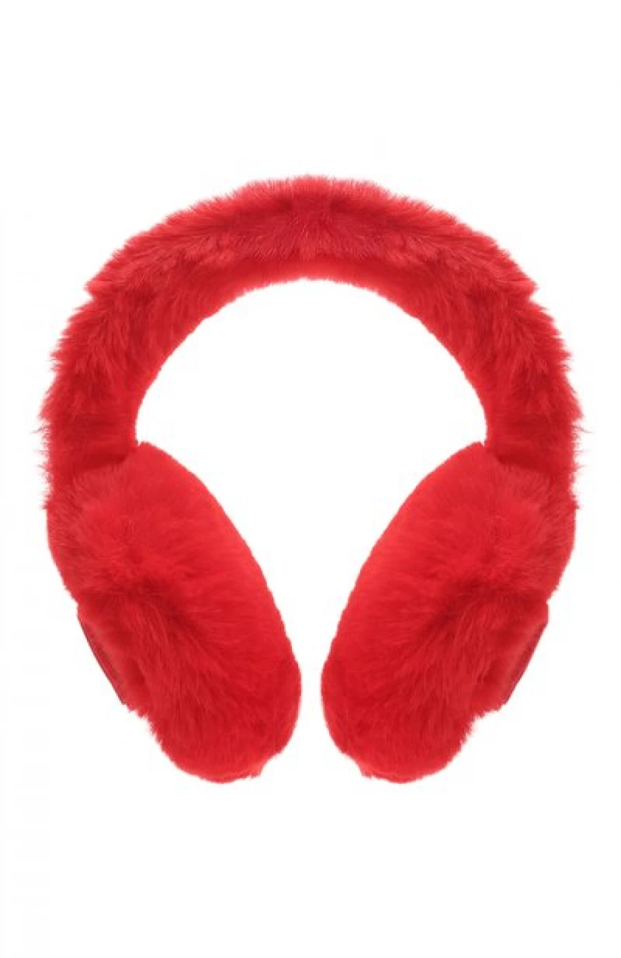 Красные меховые наушники, 14 150 рублей.