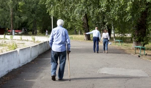 Пенсионер, парк, прохожий. 