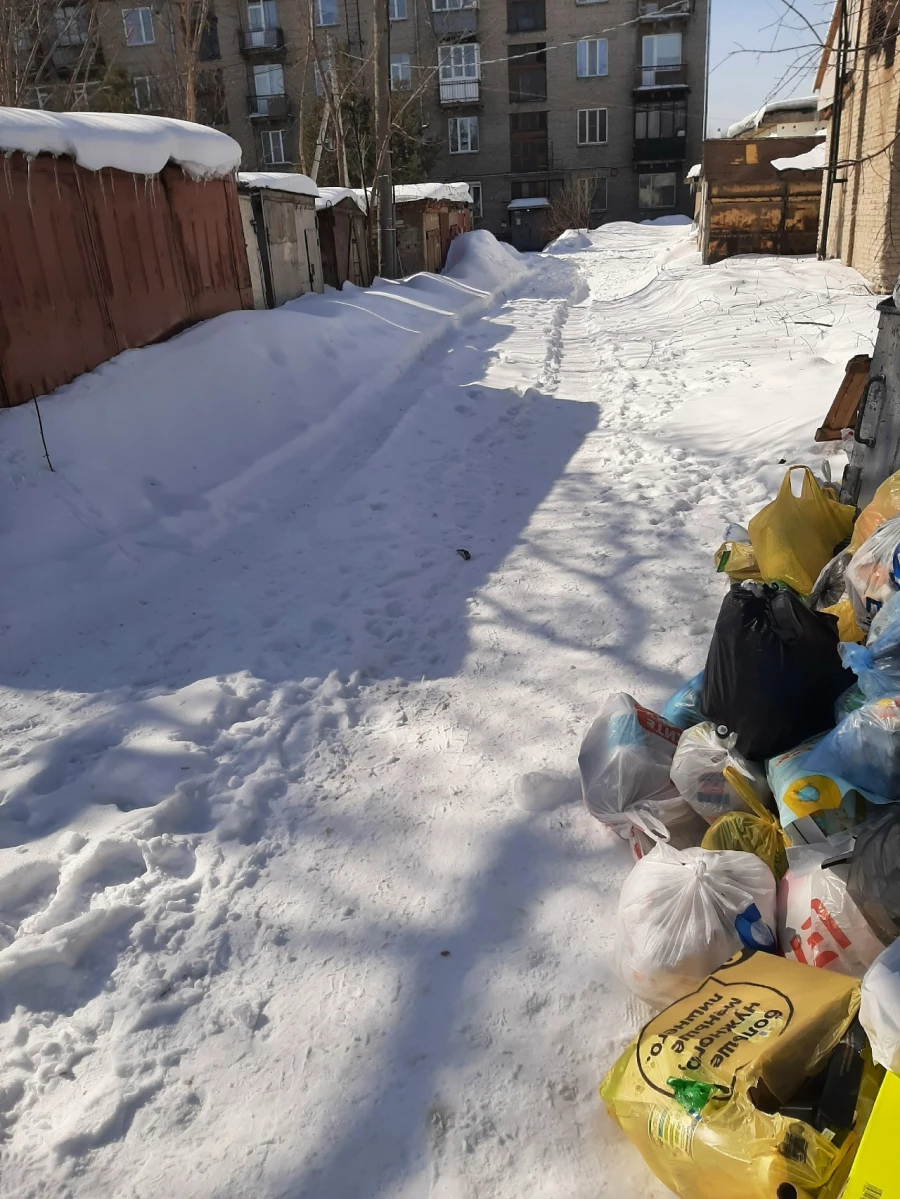 Дорога к мусорным бакам.