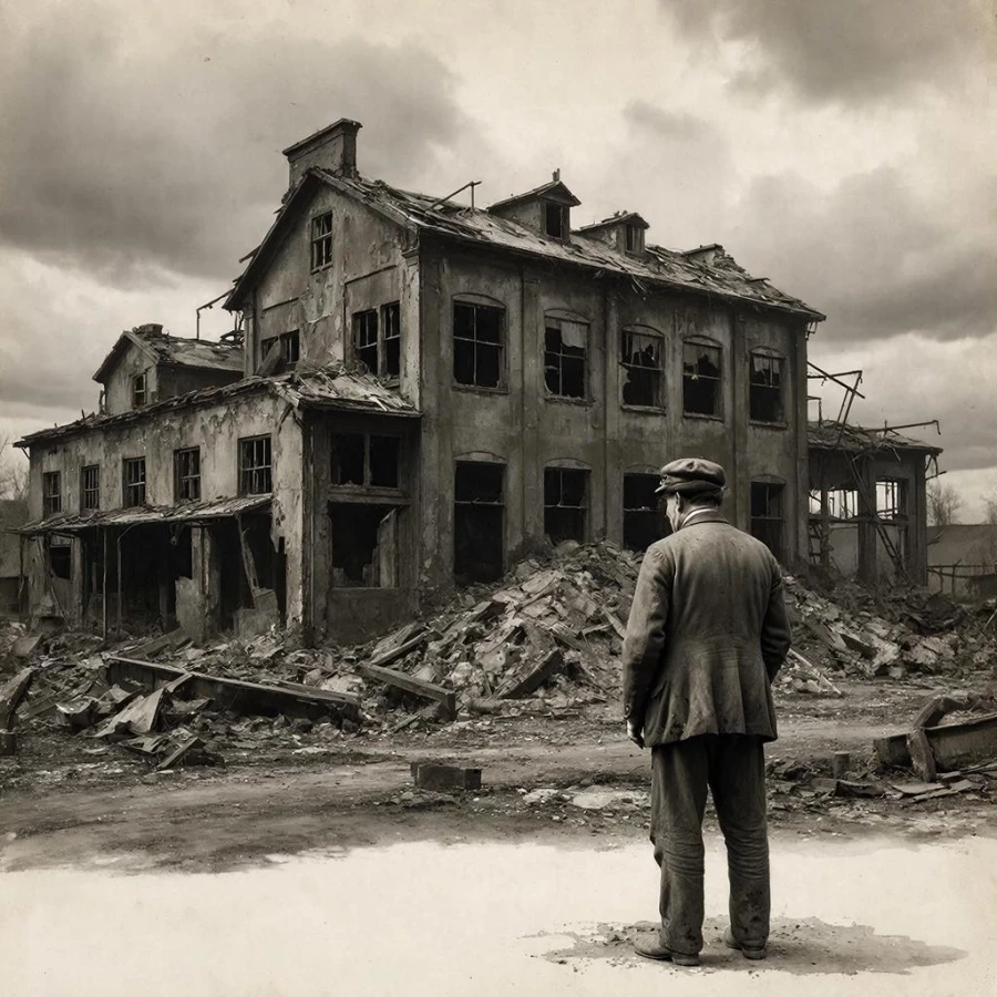 Банкрот, разрушенное предприятие, 19 век