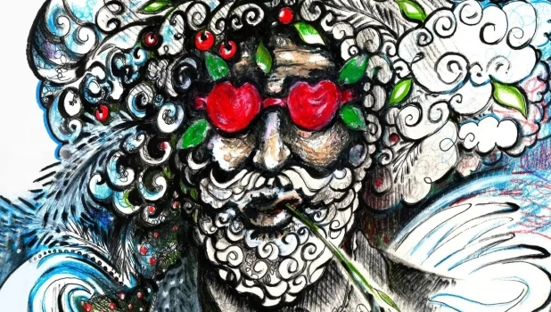 Иллюстрация с афиши. Объявление о премьере спектакля «Мой дедушка был вишней».