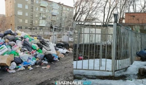 Мусор рядом с барнаульским домом.