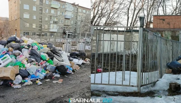 Мусор рядом с барнаульским домом.