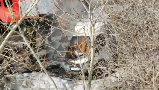 Горящая «Газель» в Барнауле.