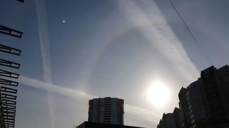 Солнечное гало над Барнаулом.