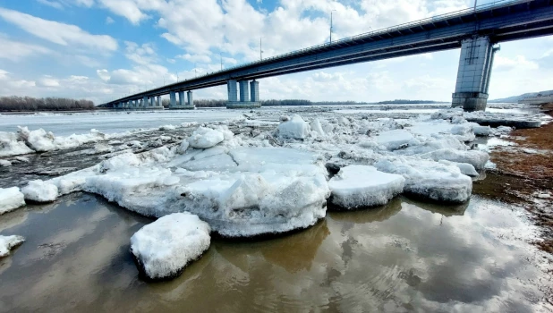 Подвижки льда в Барнауле, 6 апреля. 