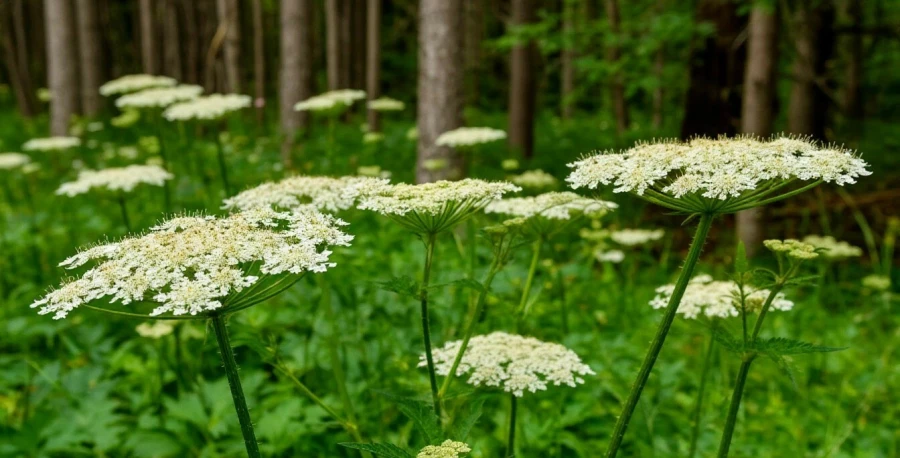 Борщевик. Лес. Природа