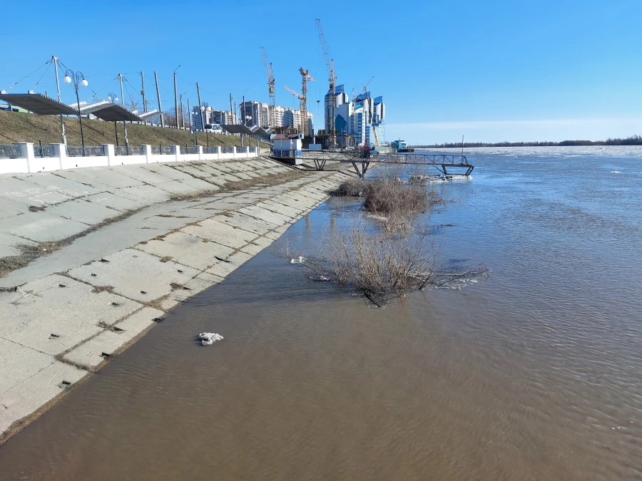 Берег Оби во время ледохода.