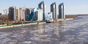 Ледоход в Барнауле, 9 апреля 2026. 