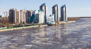 Ледоход в Барнауле, 9 апреля 2026. 