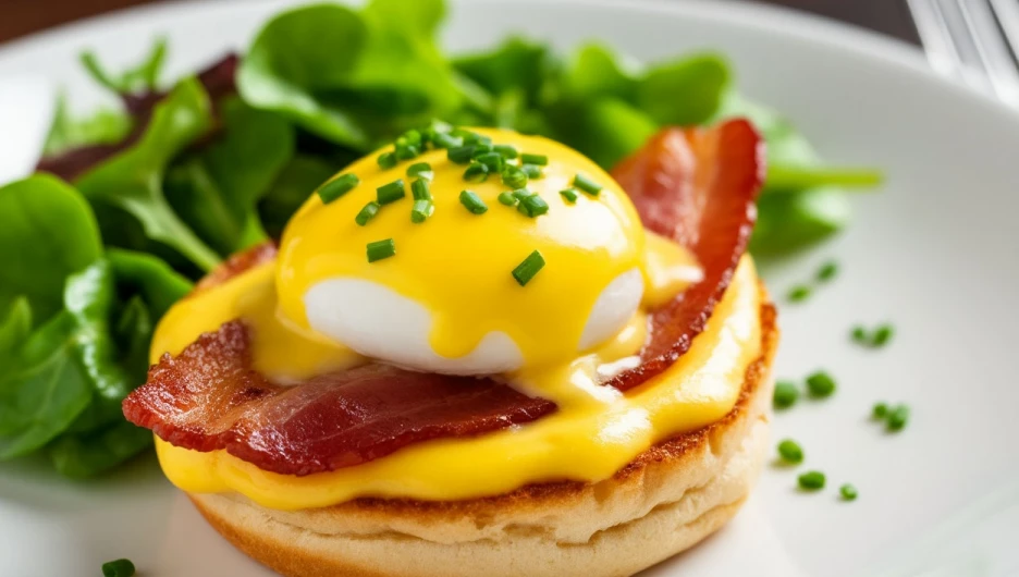 Яйца Бенедикт. Завтрак. Еда.