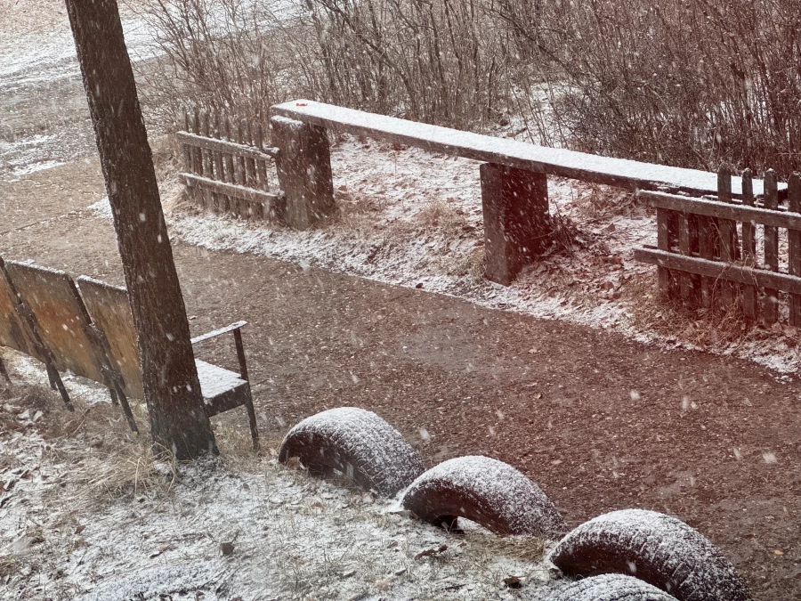 Апрельский снегопад в Новоалтайске.