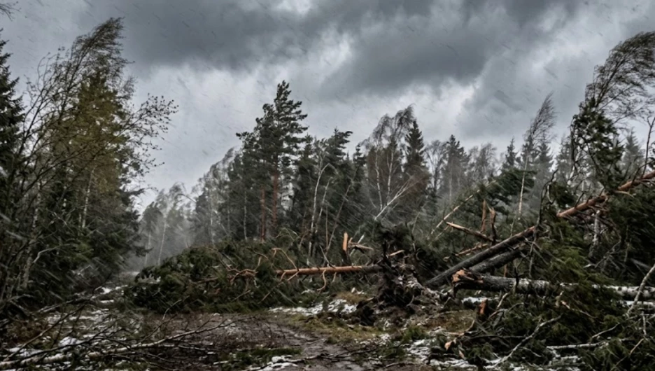 Ураган. Деревья