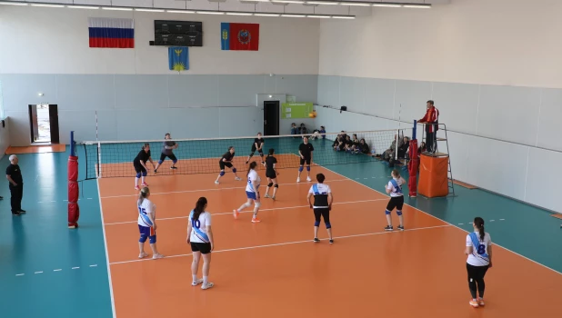 Корпоративный турнир по волейболу среди женских команд.