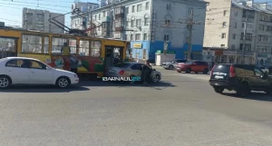 ДТП с трамваем и автомобилем в Барнауле.