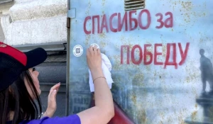 Телеком-шкафы «Ростелекома» с «ожившими» символами Победы в Барнауле.