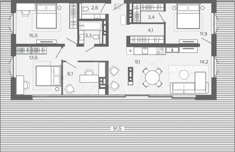 Квартира с террасой на Змеиногорском тракте, 35Б.