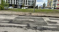 Дорога в переулке Ядринцева в Барнауле.