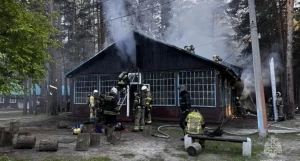 Пожар в детском оздоровительном лагере Барнаула.