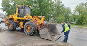Дорожники Барнаула косят траву.