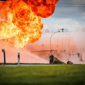 Пожар на газовой заправочной станции в Барнауле.
