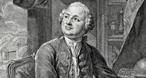 М. В. Ломоносов. Бумага, гравюра резцом. Э. Фессар и К. А. Вортман. 1757 г.