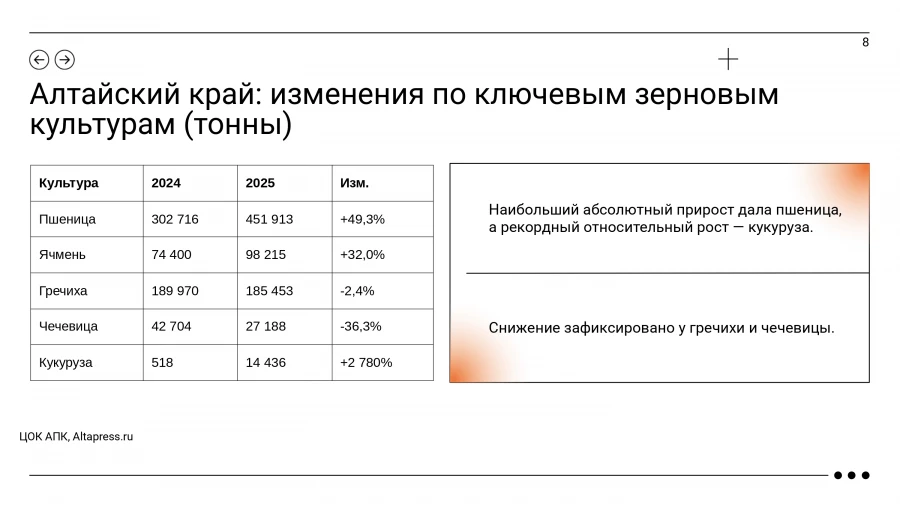 Картина экспорта Алтайского края за 2024-2025 гг. Инфографика.