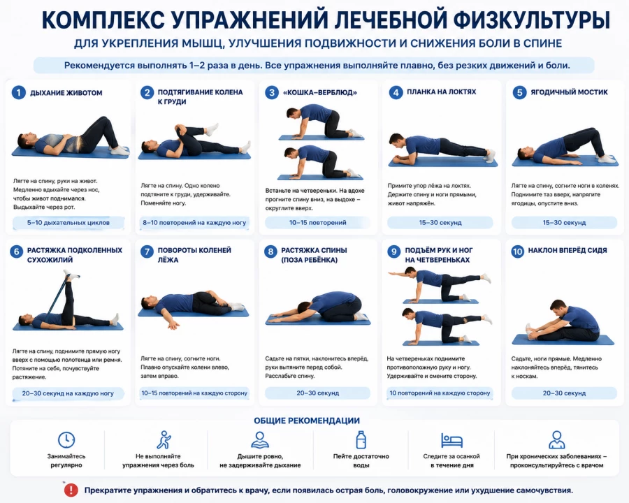 Упражнения, физкультура, ЛФК 