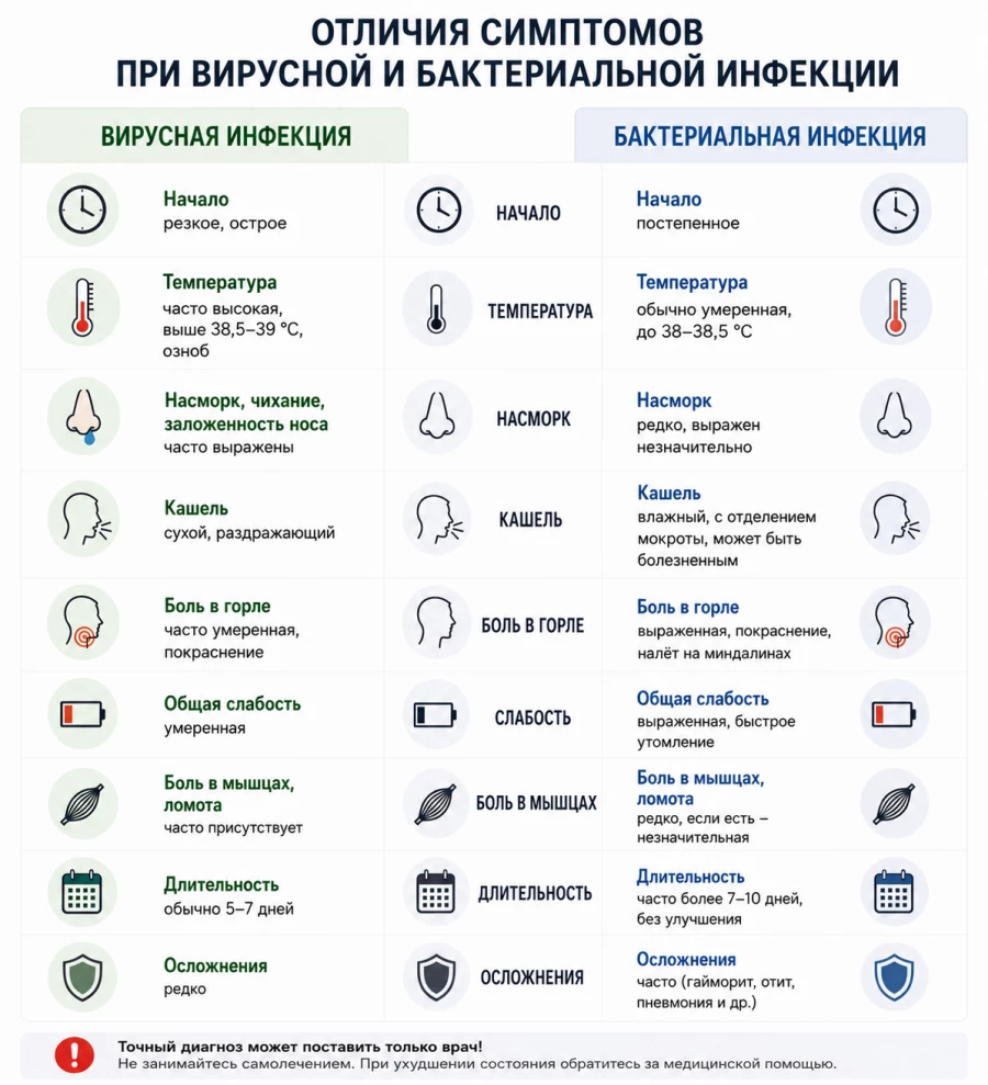 Инфекции, симптомы, болезни
