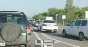 Пробка на Новосибирском тракте.