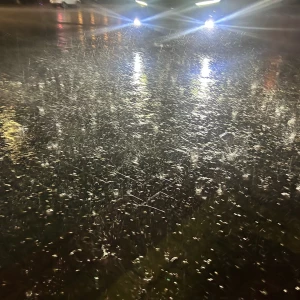 Барнаул во время дождя ночью.