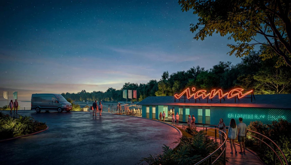 Эскиз пляжно-спортивного водного парка «Лапа».