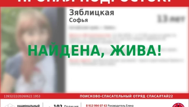 Ориентировка. Найдена, жива.