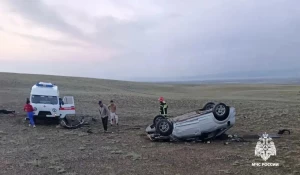 ДТП на Алтае с перевернутой машиной.