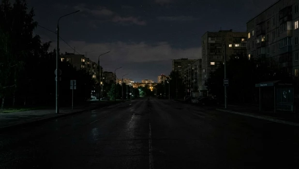 Бийск-призрак ночью.