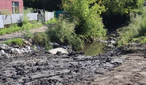 Дорога к Вагонному участку в Барнауле требует ремонта.
