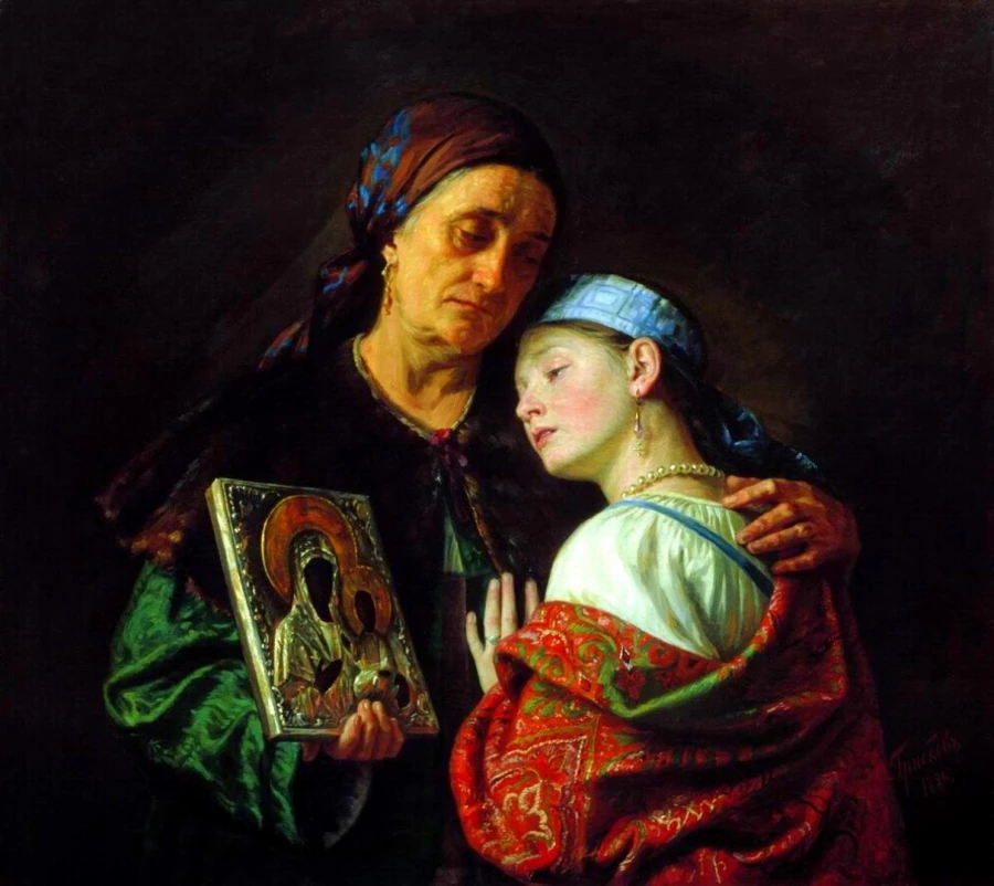 Сергей Грибков, «Благословение на свадьбу». 1886 год.