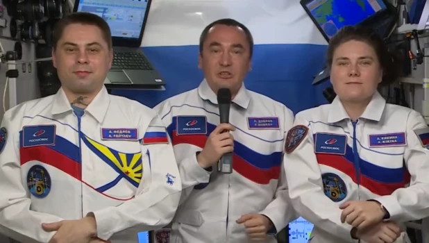Космонавты на борту МКС.