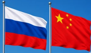 Флаг России и Китая
